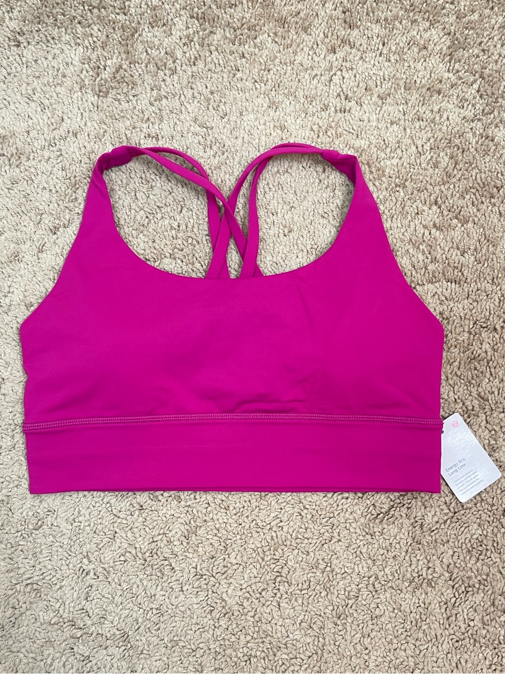 NWT Lululemon Energy Bra Long Line Medium Support Size 8 in Ripened Raspberry - Picture 2 of 14